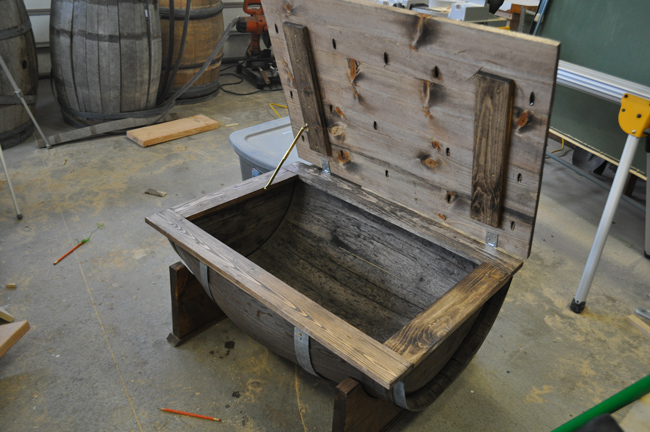 Whiskey barrel table