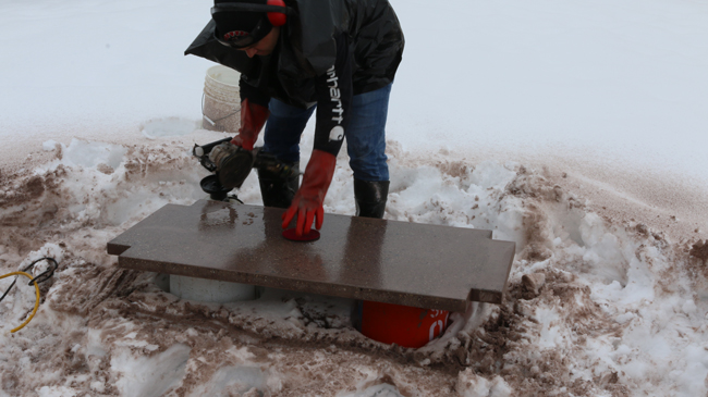 Polishing the concrete