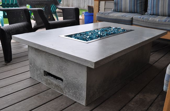 An Outdoor Gas Fireplace With Diy Pete, Diy Concrete Fire Pit