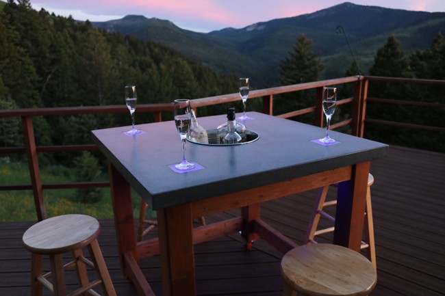 Concrete patio pub table
