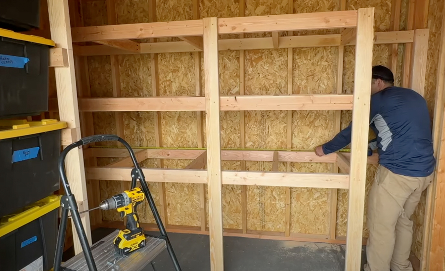 how to make shed shelves