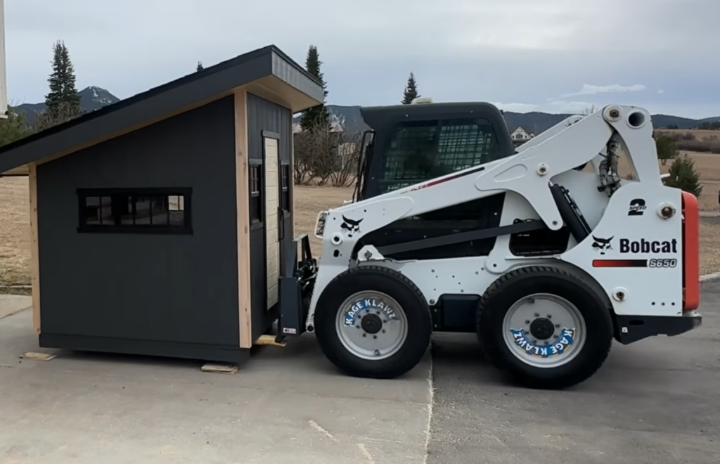 Moving shed with skids